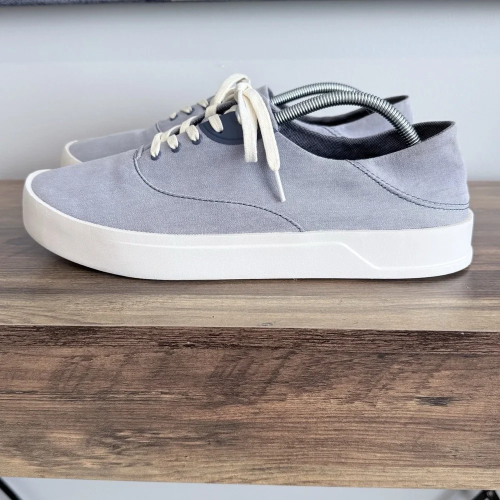 OluKai Men's Size 12 45 Shoes Tradewind Chambray Linen Lace Sneakers Blue